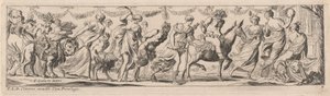 Frau peitscht einen Satyr