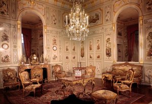 Ansicht des Salons des Schlosses von Champs-sur-Marne, realisiert von den Architekten Pierre Bullet und seinem Sohn Jean Baptiste Bullet de Chamblain zwischen 1699 und 1706 von Pierre Bullet