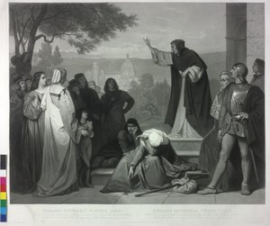 Savonarola-Predigt 1493 in Florenz von Pierre Cottin