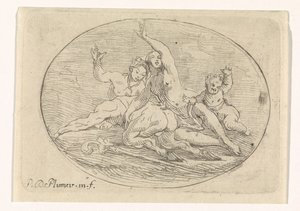 Zwei Frauen mit einem Satyr