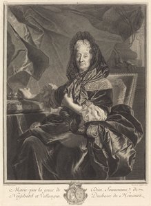 Herzogin von Nemours von Pierre Drevet after Hyacinthe Rigaud