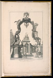 Kartusche und Brunnen