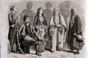 Anatolische Tracht in den 1860er Jahren, graviert von Stephane Pannemaker von Pierre Eugene (after) Grandsire