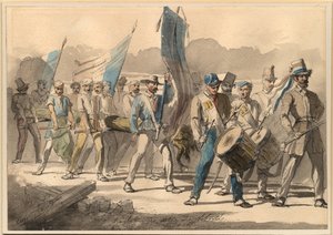 Das Pflanzen eines Freiheitsbaums in Frankreich 1848, 1848 von Pierre Eugène Lacoste