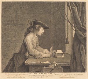 Das Kartenhaus von Pierre Filloeul after Jean Siméon Chardin