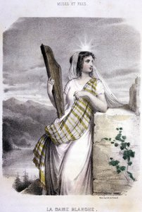 Die Weiße Dame - in „Les Femmes mythologiques“, von Mery und Foelix, Illustration von G. Staal, Ed. von Gouet von Pierre Gustave Eugene Staal