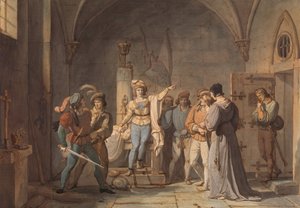 Johanna von Orléans in Rouen eingesperrt, 1819 von Pierre Henri Revoil