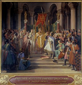 Dritter Kreuzzug: König Philipp II. August nimmt das Oriflamme von Saint-Denis