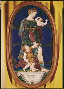 Plakette, die Nächstenliebe darstellt, Limoges, 1559