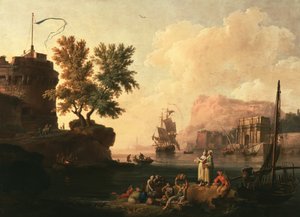 Mittelmeerhafen-Szene