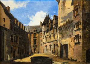 Ansicht des Innenhofs des Château de Pau von Pierre Justin Ouvrie