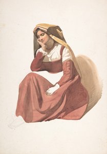 Sitzende italienische Bäuerin, Mitte des 19. Jahrhunderts
