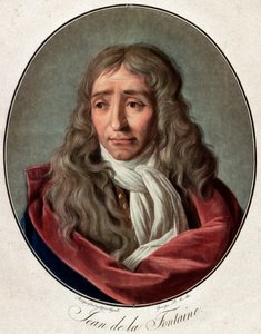 Porträt von Jean de La Fontaine (1621-1695), französischer Dichter - Gravur von Pierre Michel Alix (1762-1817)