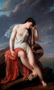 Sappho auf der Klippe von Lefkada, frühes 19. Jahrhundert von Pierre Narcisse Guérin Baron