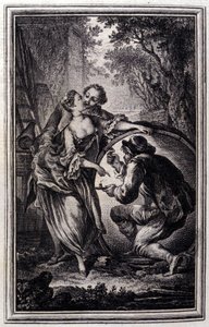 Der Bottich - in „Tales et nouvelles en vers“ von Jean La Fontaine. 1776. Illustration von P.P. Choffard. von Pierre Philippe Choffard