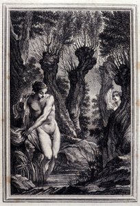 Der Gewissensfall - in „Tales et nouvelles en vers“ von Jean La Fontaine. 1776. Illustration von P.P. Choffard von Pierre Philippe Choffard