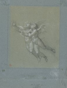 Zwei fliegende Putti von Pierre Prud