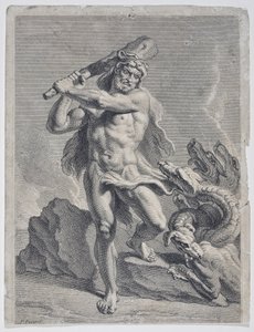 Herkules kämpft gegen die Hydra von Lerna