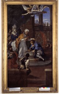 Die Taufe von Chlodwig I. (465-511), 25. Dezember 496, durch Saint Remi, Bischof von Reims