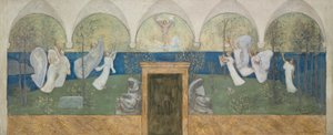 Ein vorbereitendes Gemälde für Les Muses inspiratrices acclament le Génie, Messager de Lumière, 1895 von Pierre Puvis de Chavannes