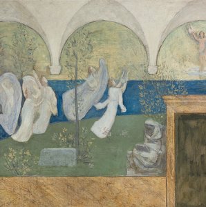 Detail aus einem vorbereitenden Gemälde für Les Muses inspiratrices acclament le Génie, Messager de Lumière, 1895