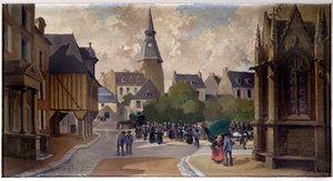 Der Kälbermarkt am Place St Sauveur, Dinan von Pierre Raighasse
