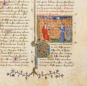 Detail einer Seite aus "De Proprietatibus Rerum" von Bartholomeus Anglicus, in der französischen Übersetzung von Jean Corbechon, ca. 1390