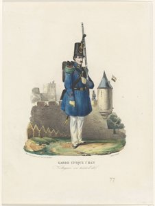 Belgische Bürgerwache auf Wache, 1830