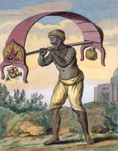 Paeni Caori religiöser Verehrer, der Opfergaben für die Götter trägt, 1782 von Pierre Sonnerat