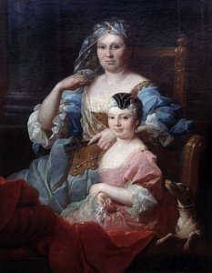 Porträt von Madame Poulhariex und ihrer Tochter von Pierre Subleyras