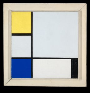 Komposition mit Gelb, Blau, Schwarz und Hellblau