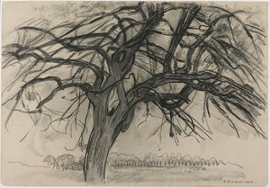 Vorstudie für Abend: Der rote Baum, 1908 von Piet Mondrian