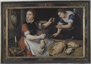Zwei Frauen beim Kochen von Pieter Aertsen