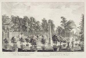 Ein Blick auf die Orangerie, Lord Burlingtons Garten in Chiswick