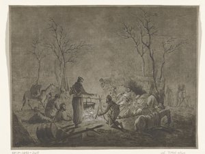Biwak der Kosaken am Feuer während der französischen Besetzung 1813 in Amsterdam