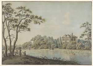 Ansicht des Hauses Over Holland mit Teekuppel an der Vecht in Nieuwersluis von Pieter Bartholomeusz. Barbiers