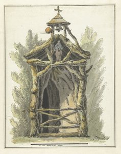 Einsiedlerhütte mit Heiligenstatue