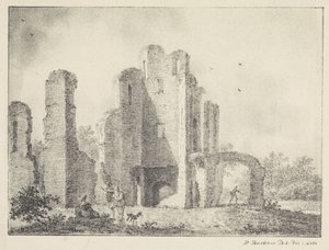 Landschaft mit Ruine und Figuren