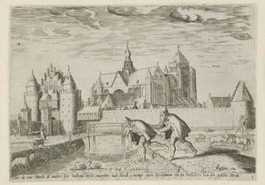 Ansicht von Veere, mit dem Sprichwort: der eine Blinde führt den anderen (Landschappen met bijbelse scènes) von Pieter Bast