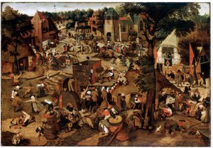 Jahrmarkt mit einer Theateraufführung, um 1580-1630