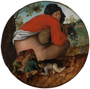 Mann mit dem Geldbeutel und Schmeichler von Pieter Brueghel the Younger