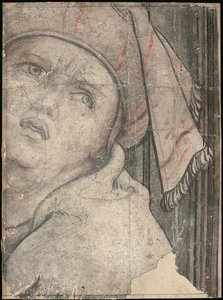 Kopf eines Mannes in einem Turban, der nach oben schaut von Pieter Coecke van Aelst