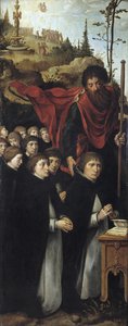 Der Apostel Jakobus der Ältere mit Predigern, rechtes Panel des Jüngsten Gerichts Triptychons