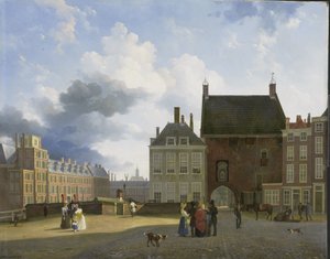 Das Gevangenpoort und der Plaats, Den Haag von Pieter Daniel van der Burgh