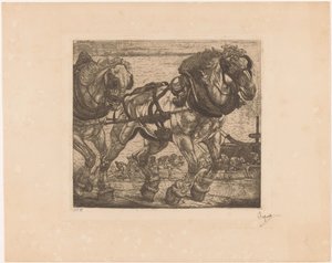 Zugpferde an der Seine in Paris
