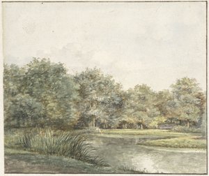 Landschaft mit Bäumen am Wasser