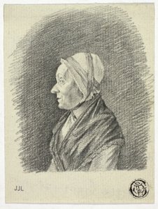 Profil einer alten Frau mit Haube