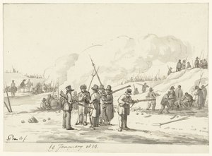 Lager von Bürgern in den Dünen von Nordholland, 19. Januar 1814
