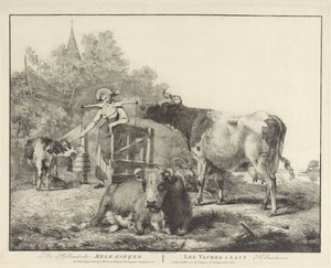 Kühe und eine Milchmagd von Pieter Gerardus van Os