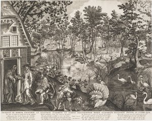 Die Heimsuchung in einer bewaldeten Landschaft